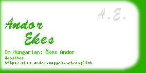 andor ekes business card